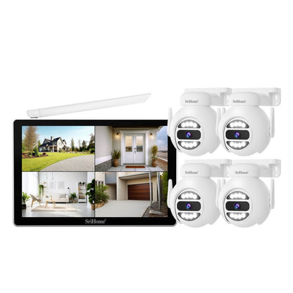 SriHome NVS010-IPC047 Ultra HD 4 Channel WiFi Network Video Recorder Set(EU Plug) - Video Recorder Kit by SriHome | Online Shopping UK | buy2fix