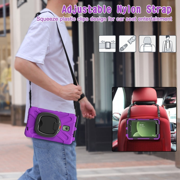 For Samsung Galaxy Tab Active5 X300 Silicone Hybrid PC Tablet Case with Holder & Shoulder Strap(Purple) - Other Galaxy Tab PC by buy2fix | Online Shopping UK | buy2fix