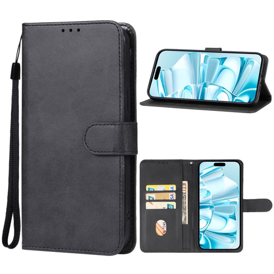 For iPhone 16 Plus Leather Phone Case(Black) - iPhone 16 Plus Cases by buy2fix | Online Shopping UK | buy2fix