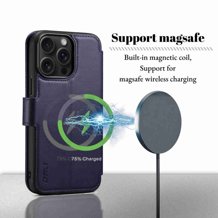 For iPhone 14 Pro ESEBLE E1 Nappa Texture MagSafe Holder Leather Phone Case(Dark Blue) - iPhone 14 Pro Cases by ESEBLE | Online Shopping UK | buy2fix