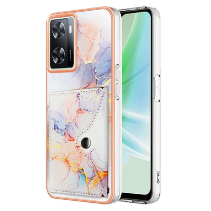 For Realme Narzo 50 5G Marble Pattern IMD Card Slot Phone Case(Galaxy Marble White) - Realme Cases by buy2fix | Online Shopping UK | buy2fix