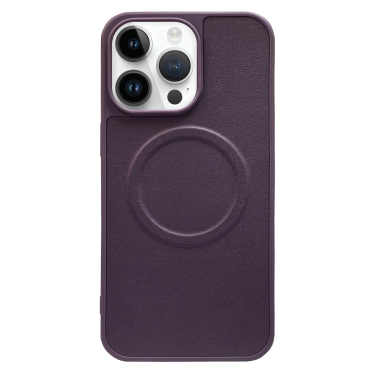 For iPhone 14 Pro Max 2 in 1 MagSafe Magnetic Silicone Leather Phone Case(Purple) - iPhone 14 Pro Max Cases by buy2fix | Online Shopping UK | buy2fix