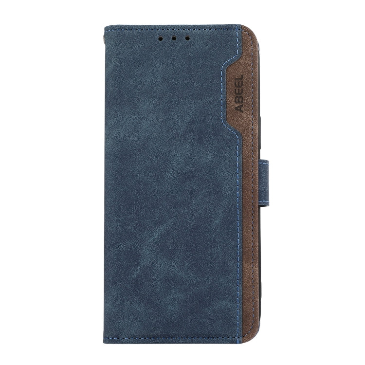 For Samsung Galaxy S23 FE 5G ABEEL Color Block Magnetic RFID Leather Phone Case(Blue-Brown) - Galaxy S23 FE 5G Cases by buy2fix | Online Shopping UK | buy2fix