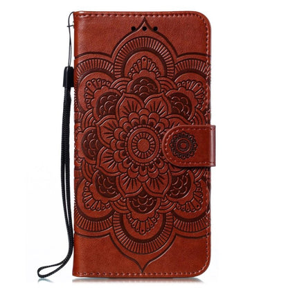 For Motorola Moto G Play 2024 Sun Mandala Embossing Pattern Phone Leather Case(Brown) - Motorola Cases by buy2fix | Online Shopping UK | buy2fix