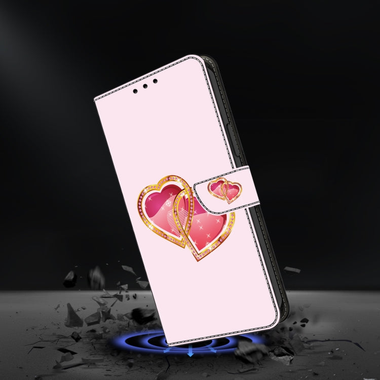 For Samsung Galaxy A15 5G Crystal Painted Leather Phone case(Love Peach) - Galaxy Phone Cases by buy2fix | Online Shopping UK | buy2fix