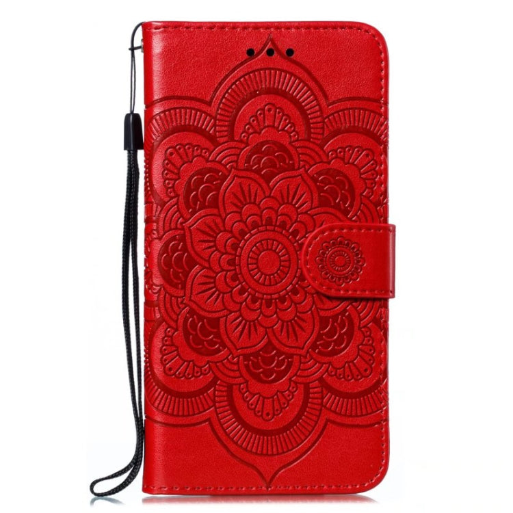 For OnePlus 11 Sun Mandala Embossing Pattern Phone Leather Case(Red) - OnePlus Cases by buy2fix | Online Shopping UK | buy2fix