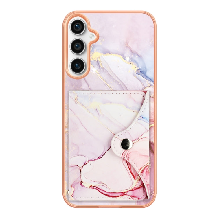 For Samsung Galaxy S23 FE 5G Marble Pattern IMD Card Slot Phone Case(Rose Gold) - Galaxy S23 FE 5G Cases by buy2fix | Online Shopping UK | buy2fix