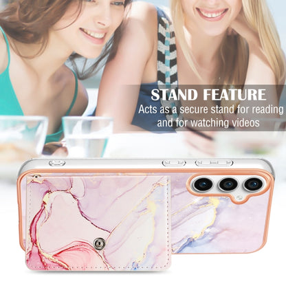 For Samsung Galaxy S23 FE 5G Marble Pattern IMD Card Slot Phone Case(Rose Gold) - Galaxy S23 FE 5G Cases by buy2fix | Online Shopping UK | buy2fix