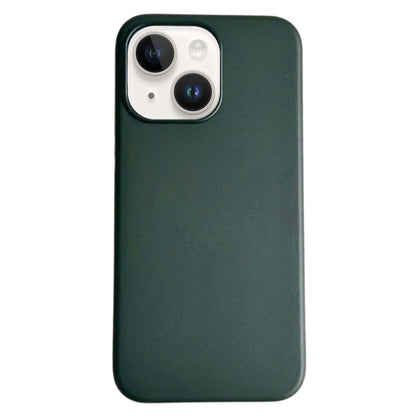 For iPhone 15 Plus Pure Color Leather Magsafe Magnetic Phone Case(Dark Green) - iPhone 15 Plus Cases by buy2fix | Online Shopping UK | buy2fix