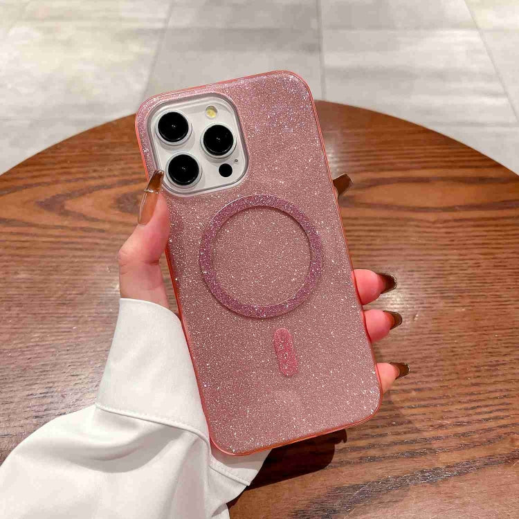 For iPhone 14 Glitter MagSafe Magnetic TPU Phone Case(Pink) - iPhone 14 Cases by buy2fix | Online Shopping UK | buy2fix