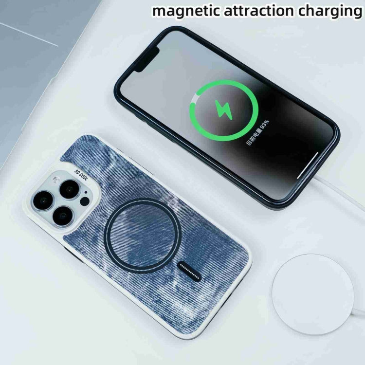 For iPhone 13 Pro Max Contrast Color Denim MagSafe Magnetic Phone Case(Black) - iPhone 13 Pro Max Cases by buy2fix | Online Shopping UK | buy2fix