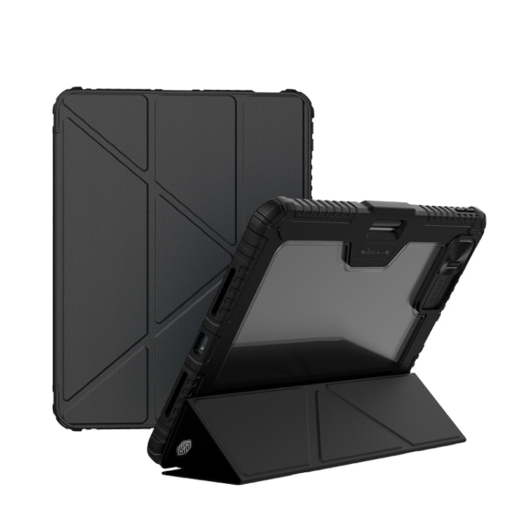 For iPad Pro 11 2024 NILLKIN Bumper Pro Multi-angle Folding Style Tablet Leather Case(Black) - iPad Pro 11 2024 Cases by NILLKIN | Online Shopping UK | buy2fix