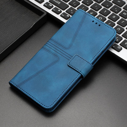 For Samsung Galaxy S23 5G Triangle Solid Color Leather Phone Case(Blue) - Galaxy S23 5G Cases by buy2fix | Online Shopping UK | buy2fix