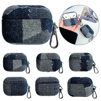 For AirPods 3 Stitching Denim Cloth Bluetooth Earphone Protective Case(Rhombus) - For AirPods 3 by buy2fix | Online Shopping UK | buy2fix