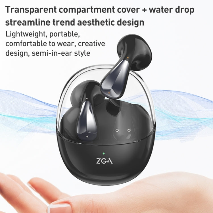 ZGA GS11 Amber True Wireless Bluetooth Earphone(Black) - Bluetooth Earphone by ZGA | Online Shopping UK | buy2fix
