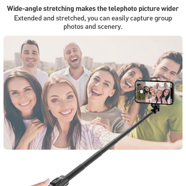 ZGA S02 Bluetooth Remote Control Hidden Tripod Selfie Stick(Black) - Selfie Sticks by ZGA | Online Shopping UK | buy2fix
