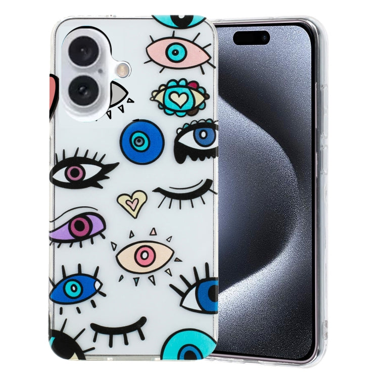 For iPhone 16 Plus Colorful Painting Pattern TPU Phone Case(Eye Monster) - iPhone 16 Plus Cases by buy2fix | Online Shopping UK | buy2fix