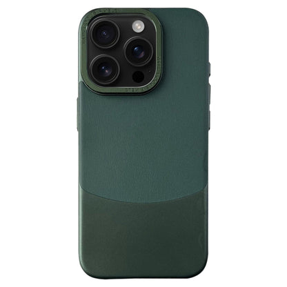 For iPhone 16 Pro Napa Texture PC + Leather Phone Case(Dark Green) - iPhone 16 Pro Cases by buy2fix | Online Shopping UK | buy2fix