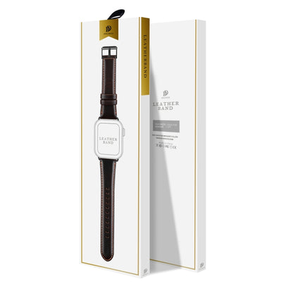 For Apple Watch Series 5 40mm DUX DUCIS Business Genuine Leather Watch Strap(Coffee) - Watch Bands by DUX DUCIS | Online Shopping UK | buy2fix