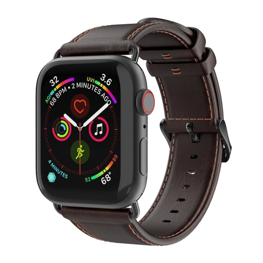 For Apple Watch Series 2 42mm DUX DUCIS Business Genuine Leather Watch Strap(Coffee) - Watch Bands by DUX DUCIS | Online Shopping UK | buy2fix