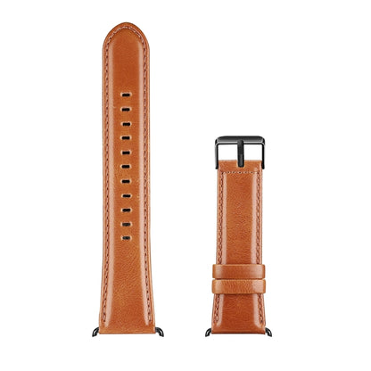 For Apple Watch Series 10 46mm DUX DUCIS Business Genuine Leather Watch Strap(Khaki) - Watch Bands by DUX DUCIS | Online Shopping UK | buy2fix