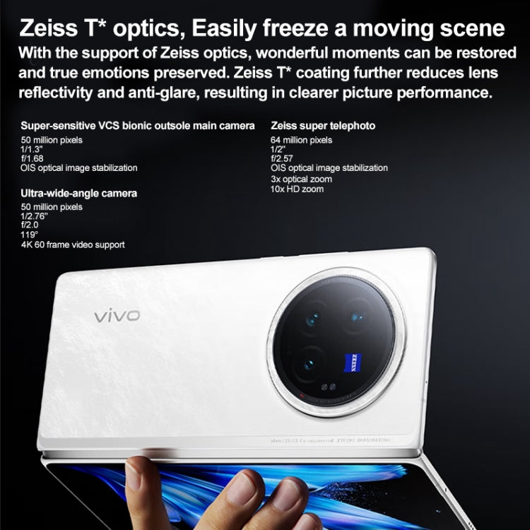 vivo X Fold3 Pro, 16GB+1TB, Face ID / Fingerprint Identification, 8.03 inch + 6.53 inch Android 14 OriginOS 4 Snapdragon 8 Gen 3 Octa Core 3.3GHz, OTG, NFC, Network: 5G(White) - vivo by vivo | Online Shopping UK | buy2fix