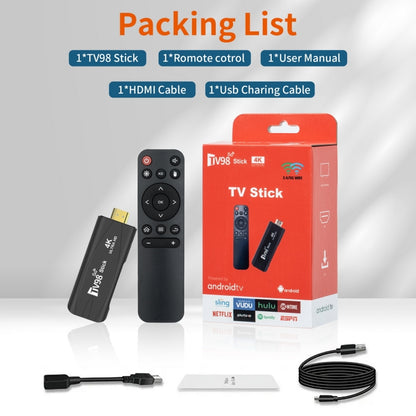 TV98 Rockchip 3228A Quad Core 4K HD Bluetooth Android TV Stick, RAM:4GB+32GB(AU Plug) - Android TV Sticks by buy2fix | Online Shopping UK | buy2fix