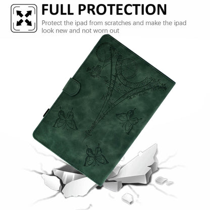 For Lenovo Tab M11 / Xiaoxin Pad 11 2024 Tower Embossed Leather Smart Tablet Case(Green) - Lenovo by buy2fix | Online Shopping UK | buy2fix