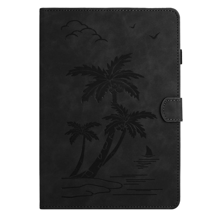 For Lenovo Tab M11/Xiaoxin Pad 11 2024 Coconut Tree Embossed Smart Leather Tablet Case(Black) - Lenovo by buy2fix | Online Shopping UK | buy2fix