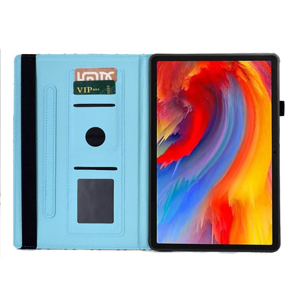 For Lenovo Tab M11 / Xiaoxin Pad 11 2024 Colored Drawing Stitching Elastic Band Leather Smart Tablet Case(Wavy Pattern) - Lenovo by buy2fix | Online Shopping UK | buy2fix