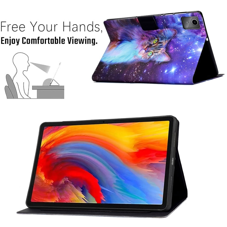 For Lenovo Tab M11 / Xiaoxin Pad 11 2024 Electric Pressed Colored Drawing Smart Leather Tablet Case(Star Cat) - Lenovo by buy2fix | Online Shopping UK | buy2fix