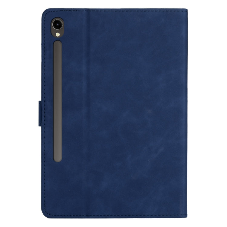 For Samsung Galaxy Tab S9 FE X510/X516B Coconut Tree Embossed Smart Leather Tablet Case(Blue) - Galaxy Tab S9 FE by buy2fix | Online Shopping UK | buy2fix