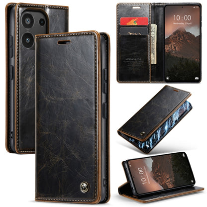 For Xiaomi Redmi Note 13 4G CaseMe 003 Crazy Horse Texture Flip Leather Phone Case(Coffee) - Xiaomi Cases by CaseMe | Online Shopping UK | buy2fix