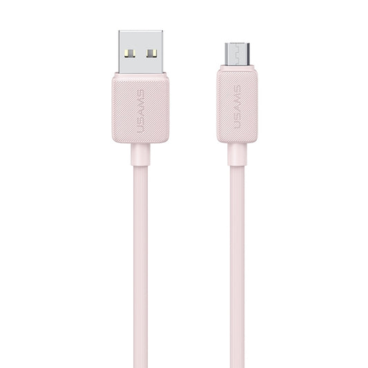 USAMS US-SJ695 USB to Micro USB 2A Striped Fast Charge Data Cable, Length:2m(Pink) - Micro USB Cable by USAMS | Online Shopping UK | buy2fix