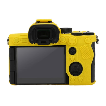 For Sony ILCE7RM5 / A7R5 Litchi Texture Soft Silicone Protective Case(Yellow) - Protective Case by buy2fix | Online Shopping UK | buy2fix