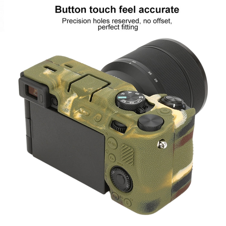 For Sony ILCE-7CM2 / A7C II / A7CR Litchi Texture Soft Silicone Protective Case(Camouflage) - Protective Case by buy2fix | Online Shopping UK | buy2fix