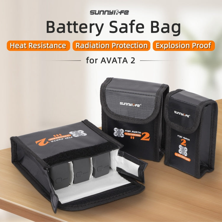 For DJI Avata 2 Sunnylife Battery Explosion-proof Safe Bag Protective Li-Po Safe Bag(For 2pcs Batteries) - Cases & Bags by Sunnylife | Online Shopping UK | buy2fix