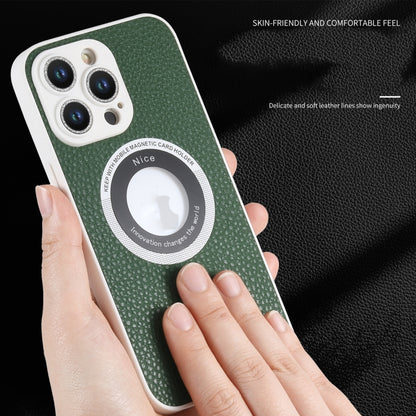 For iPhone 15 Pro Max Litchi Texture MagSafe TPU Full Coverage Shockproof Phone Case(Green) - iPhone 15 Pro Max Cases by buy2fix | Online Shopping UK | buy2fix