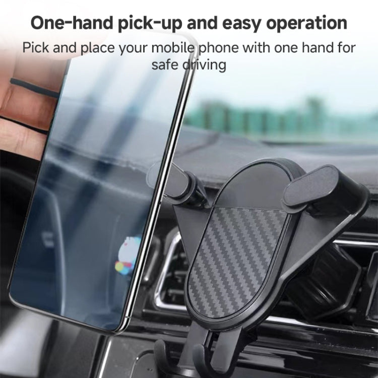Car Air Outlet Gravity Clamp Arm Mobile Phone Holder(Black) - Car Holders by buy2fix | Online Shopping UK | buy2fix