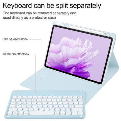 For Huawei MatePad Air 11.5 Round Button Bluetooth Keyboard Rotatable Holder Leather Case(Sky Blue) - Huawei Keyboard by buy2fix | Online Shopping UK | buy2fix