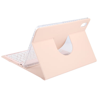 For Huawei MatePad Air 11.5 Round Button Bluetooth Keyboard Rotatable Holder Leather Case(Rose Gold) - Huawei Keyboard by buy2fix | Online Shopping UK | buy2fix