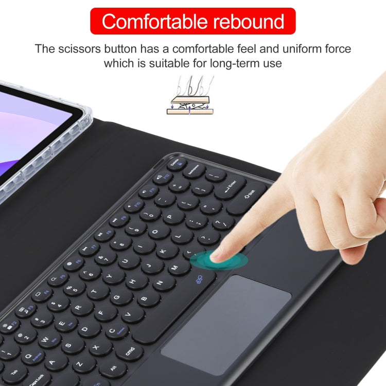 For Huawei MatePad 11 2023 / 2021 Round Button Bluetooth Keyboard Rotatable Holder Leather Case with Touchpad(Black) - Huawei Keyboard by buy2fix | Online Shopping UK | buy2fix