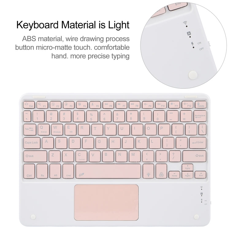 For Huawei MatePad Air 11.5 Square Button Bluetooth Keyboard Rotatable Holder Leather Case with Touchpad(Rose Gold) - Huawei Keyboard by buy2fix | Online Shopping UK | buy2fix