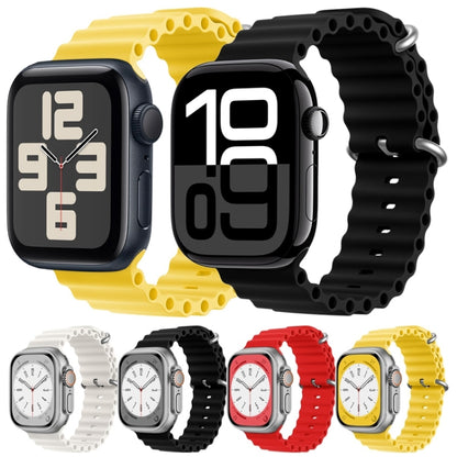 For Apple Watch Series 2 42mm ZGA Ocean Silicone Watch Band(Black) - Watch Bands by ZGA | Online Shopping UK | buy2fix