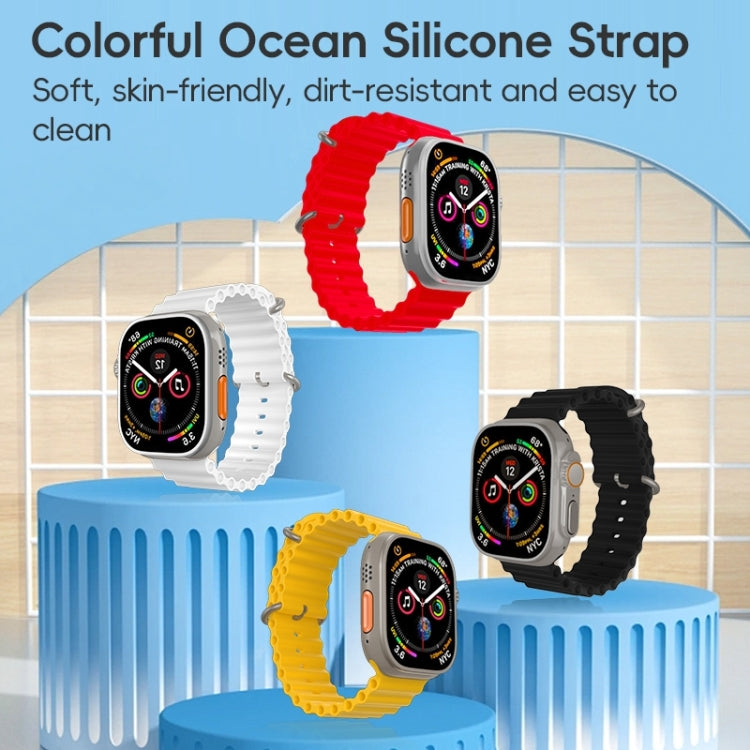 For Apple Watch Series 9 45mm ZGA Ocean Silicone Watch Band(Red) - Watch Bands by ZGA | Online Shopping UK | buy2fix