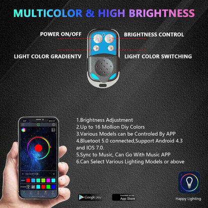 4 in 1 G6 RGB Colorful Car Chassis Light LED Music Atmosphere Light With 4-Button Remote Control - Atmosphere lights by buy2fix | Online Shopping UK | buy2fix