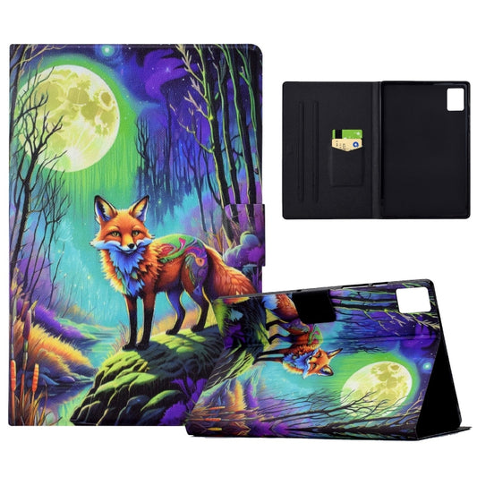 For Lenovo Tab M11/ Xiaoxin Pad 11 2024 Voltage Painted Smart Leather Tablet Case(Moonlight Fox) - Lenovo by buy2fix | Online Shopping UK | buy2fix