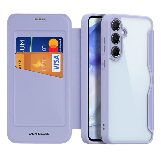 For Samsung Galaxy A55 5G DUX DUCIS Skin X Pro Series PC + TPU Phone Leather Case(Purple) - Galaxy Phone Cases by DUX DUCIS | Online Shopping UK | buy2fix