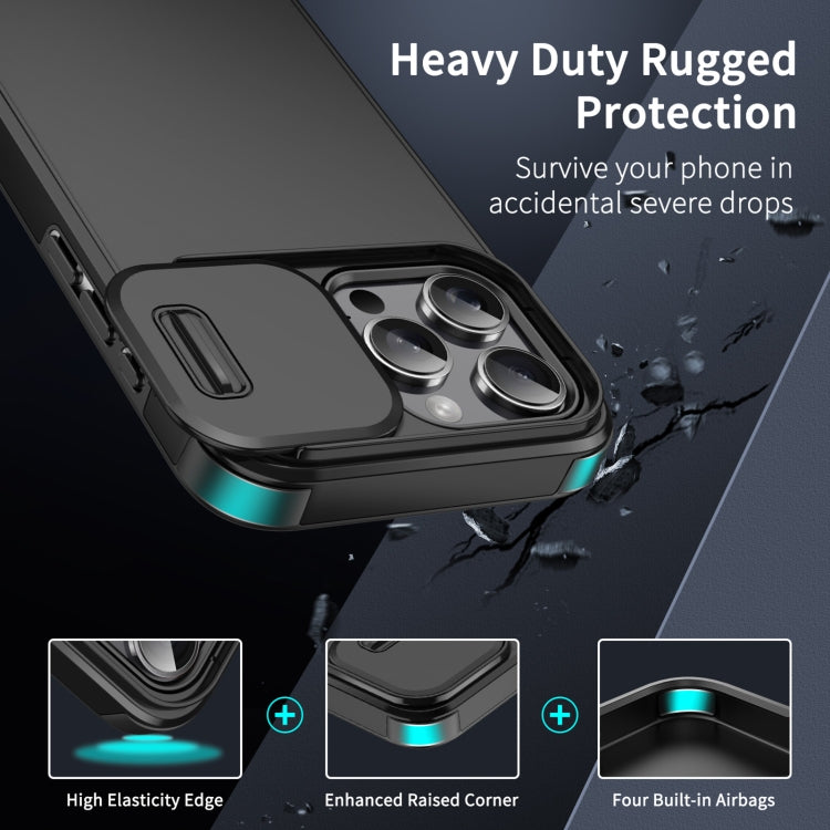 For iPhone 16 Pro Sliding Camshield TPU + PC Phone Case(Black) - iPhone 16 Pro Cases by buy2fix | Online Shopping UK | buy2fix