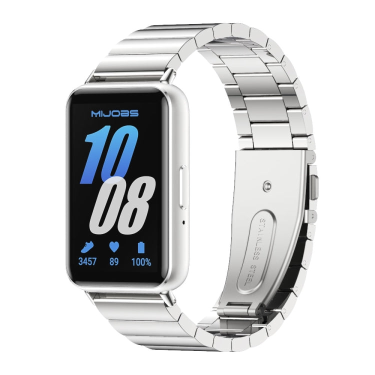 For Samsung Galaxy Fit 3 Mijobs Bamboo Metal Watch Band(Silver) - Watch Bands by MIJOBS | Online Shopping UK | buy2fix